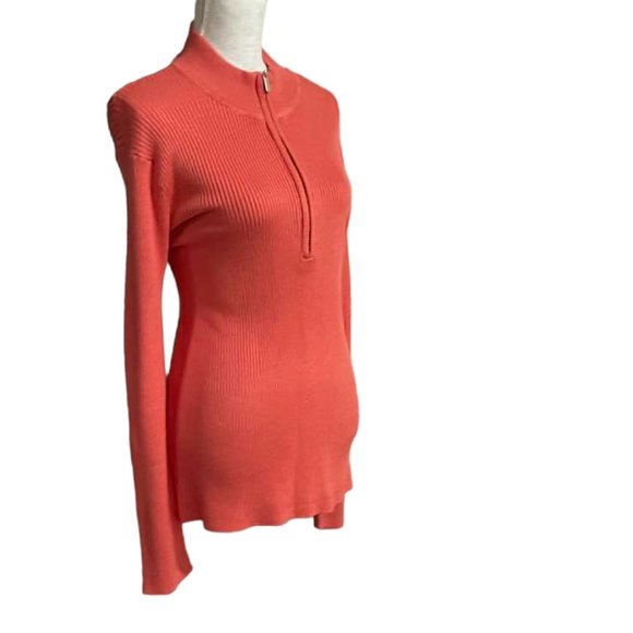 Boston Proper Soft Ribbed Half Zip Up Sweater Blouse Tunic NWT - XL - Picture 6 of 16